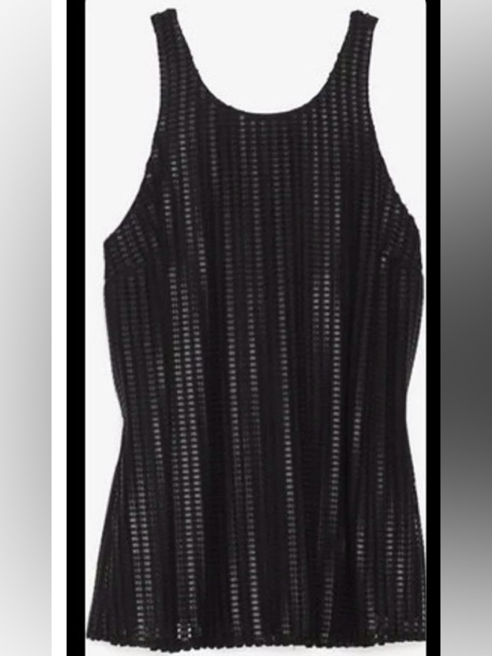 Intermix Exclusive Open Back Textured Long Black Top PM